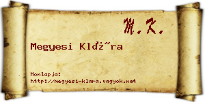 Megyesi Klára névjegykártya