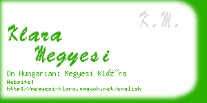 klara megyesi business card